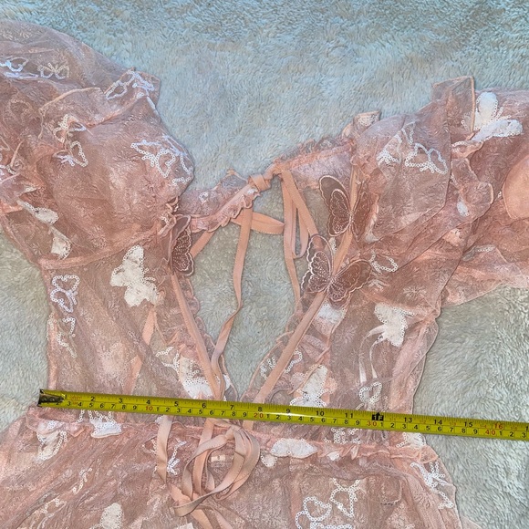 For Love and Lemons Shari Pink Sequin Butterfly Mini Dress - Picture 10 of 12